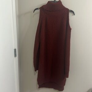 Maroon sweater dress